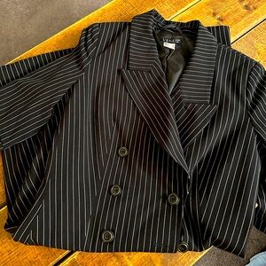 Venus Blazer Dress, Size S, Black Striped